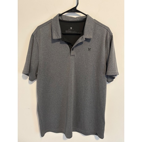 Hurley Other - Hurley Mens Dri-Fit Polo Shirt Gray Short Sleeve Honeycomb Mesh large